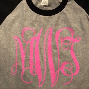 3/4 sleeve initials shirt